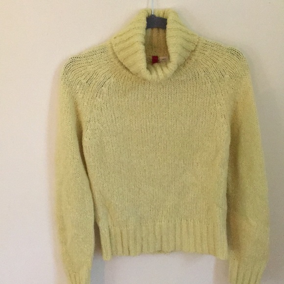 yellow turtleneck sweater